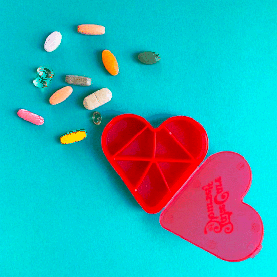 Heart-Shaped 7-day Travel Pill Case