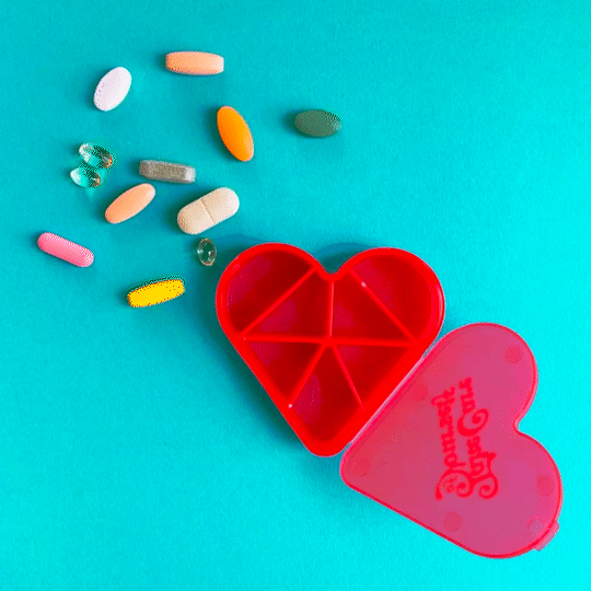SAMPLE- Heart-Shaped 7-day Travel Pill Case